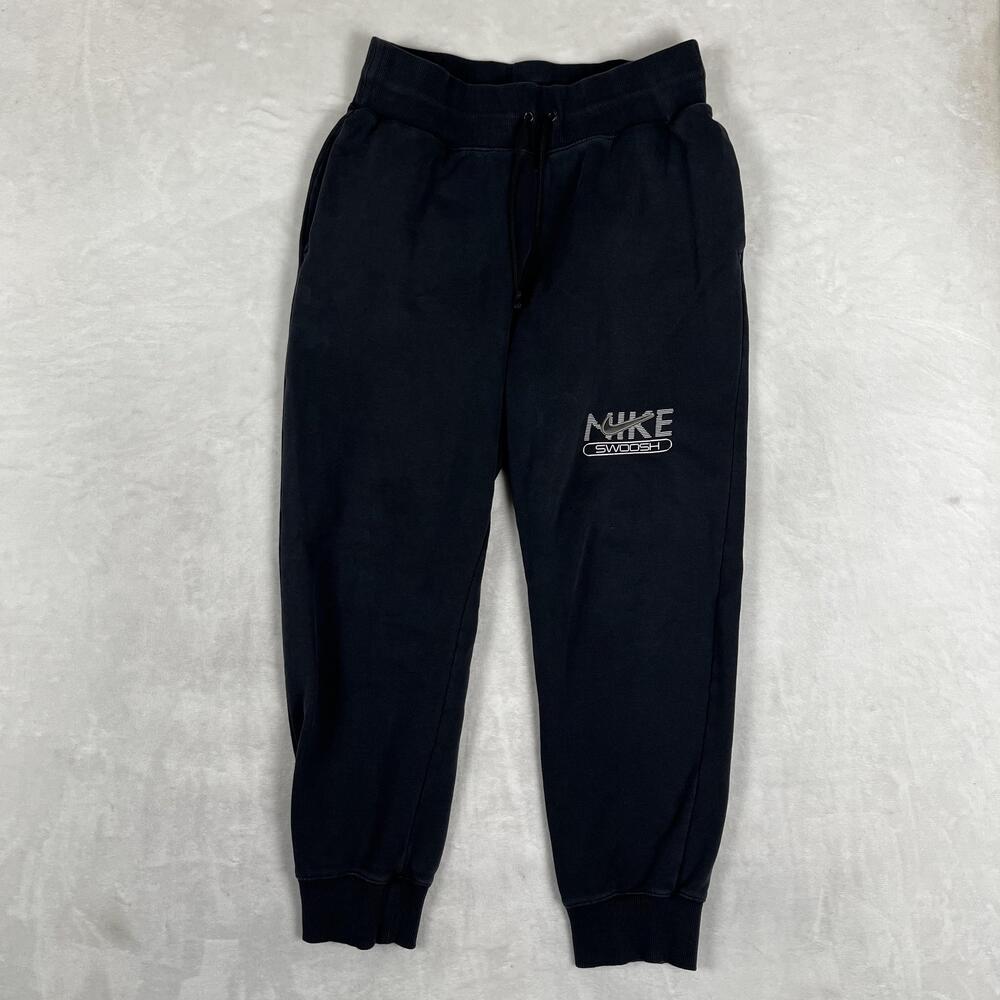 Nike Sweatpants Womens Large Black Fleece Joggers Swoosh Logo Athletic Gym